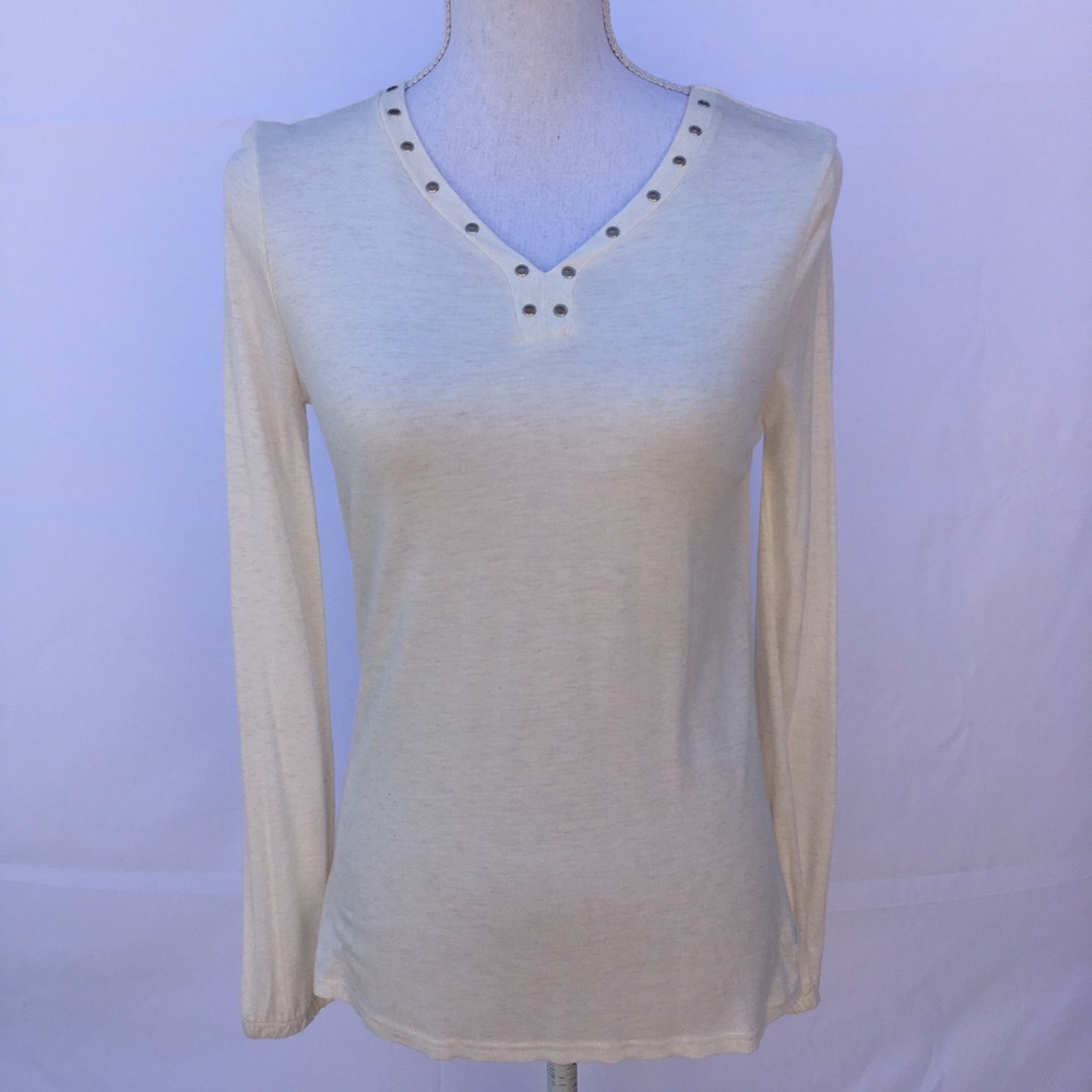 7 For All Mankind Long Sleeve Tee XL Woman’s Cream